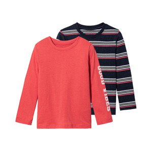 lupilu® Chlapčenské tričko s dlhým rukávom, 2 kusy (98/104, tmavomodrá/červená)