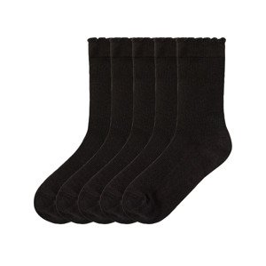 pepperts!® Dievčenské ponožky s biobavlnou, 5 párov (27/30, čierna)