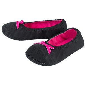 esmara® Dámske papuče baleríny (35/38, čierna/ružová)