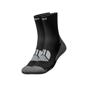 CRIVIT Pánske trekingové ponožky, 2 páry (41/42, čierna/sivá)