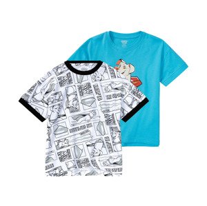 Chlapčenské tričko, 2 kusy (98/104, biela/bledomodrá Liga superzvierat )