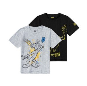 Chlapčenské tričko, 2 kusy (134/140, sivá/čierna Looney Tunes)