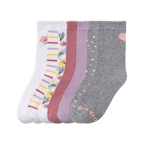 pepperts!® Detské ponožky, 7 párov (31/34, biela/fialová/ružová/sivá)