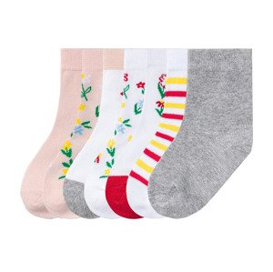 lupilu® Dievčenské ponožky, 7 párov (19/22, biela/červená/sivá/ružová)