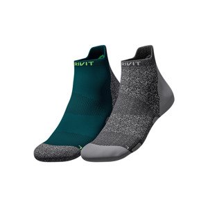CRIVIT Pánske bežecké ponožky, 2 páry (41/42, tyrkysová/sivá/zelená)
