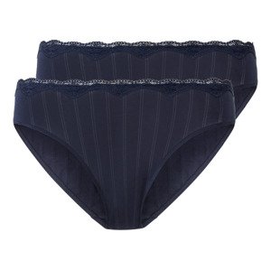 esmara® Dámske nohavičky s čipkou, 2 kusy (L (44/46), navy modrá)