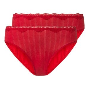 esmara® Dámske nohavičky s čipkou, 2 kusy (L (44/46), červená)