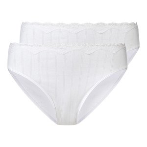 esmara® Dámske nohavičky s čipkou, 2 kusy (S (36/38), biela)
