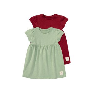 lupilu® Dievčenské šaty pre bábätká s BIO bavlnou, 2 kusy (50/56, červená/zelená)