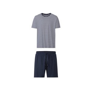 LIVERGY® Pánske krátke pyžamo (S (44/46), pruhovaná/navy modrá)