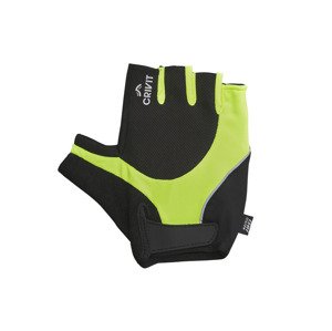 CRIVIT Dámske/Pánske cyklistické rukavice (9, čierna/neónová žltá)