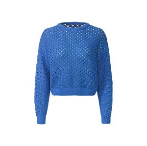 esmara® Dámsky pulóver s dierkovaným vzorom (M (40/42), modrá)