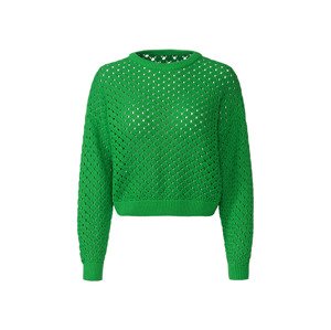 esmara® Dámsky pulóver s dierkovaným vzorom (XS (32/34), zelená)