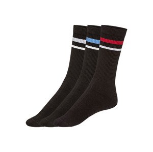 LIVERGY® Pánske tenisové ponožky, 3 páry (39/42, čierna)