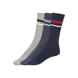 LIVERGY® Pánske tenisové ponožky, 3 páry (39/42, modrá)
