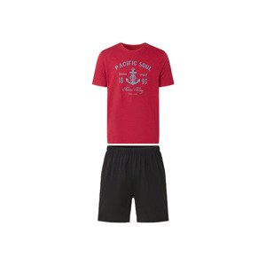 LIVERGY® Pánske krátke pyžamo (S (44/46), červená/čierna)