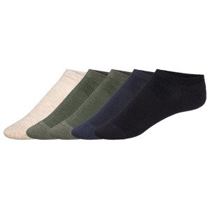 LIVERGY® Pánske členkové ponožky, 5 párov (39/42, béžová/olivová/modrá)