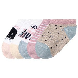 lupilu® Dievčenské ponožky, 5 párov (19/22, biela/ružová/sivá/modrá)