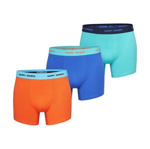 Happy Shorts Pánske boxerky, 3 kusy (M, oranžová/modrá)