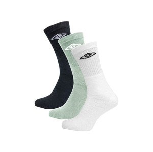 UMBRO Dámske/Pánske športové ponožky, 3 páry (39/42, biela/zelená/čierna)