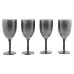 Cambridge Plastové poháre, 4 kusy (vínové poháre/čierna)