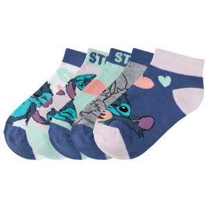 Dievčenské nízke ponožky, 5 párov (31/34, Lilo & Stitch)