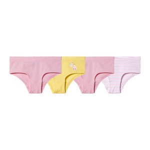 lupilu® Dievčenské bedrové nohavičky, 4 kusy (110/116, ružová/žltá/pruhy)
