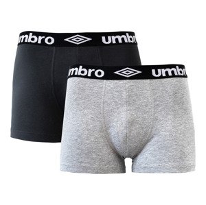UMBRO Pánske boxerky, 2 kusy (XL, sivá/čierna)