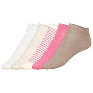 esmara® Dámske nízke ponožky, 5 párov (39/42, ružová/béžová/hnedá)