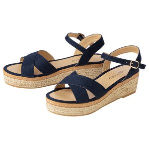 esmara® Dámske sandále s klinovým podpätkom (36, modrá)