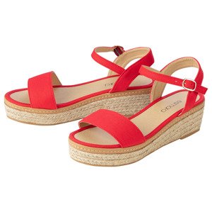 esmara® Dámske sandále s klinovým podpätkom (36, červená)