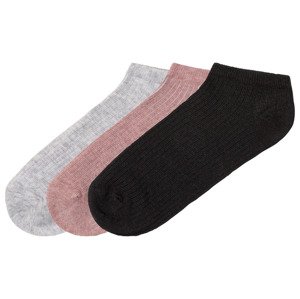 pepperts!® Dievčenské členkové ponožky. 3 páry (35/38, ružová/sivá/čierna)