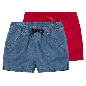 lupilu® Dievčenské šortky, 2 kusy (98/104, modrá/červená)