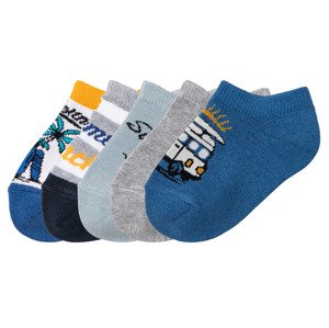 lupilu® Chlapčenské ponožky, 5 párov (19/22, pruhy/sivá/modrá)