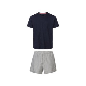 LIVERGY® Pánske krátke pyžamo (XL (56/58), navy modrá/biela)