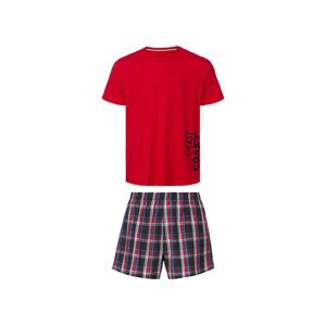 LIVERGY® Pánske krátke pyžamo (S (44/46), červená/navy modrá)