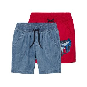 lupilu® Chlapčenské šortky, 2 kusy (98/104, modrá/červená)