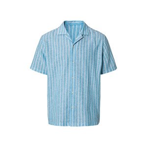 LIVERGY® Pánska košeľa s krátkym rukávom „Regular fit“ (S (37/38), pruhy/modrá/biela)