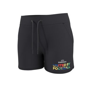 Dámske teplákové šortky UEFA (XS (32/34), čierna)