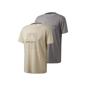 CRIVIT Pánske funkčné tričko, 2 kusy (XL (56/58), sivá/béžová)