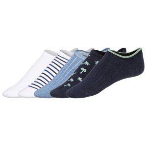 LIVERGY® Pánske členkové ponožky, 5 párov (43/46, čierna/navy modrá/modrá/biela)