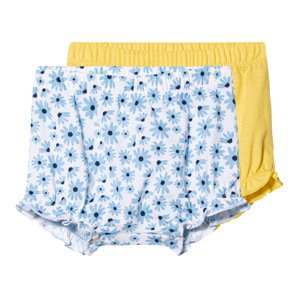 lupilu® Dievčenské šortky pre bábätká, 2 kusy (62/68, biela/modrá/žltá)