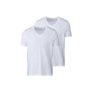 MEXX Pánske spodné tričko Regular Fit, 2 kusy (L, biela, výstrih v tvare „V“)