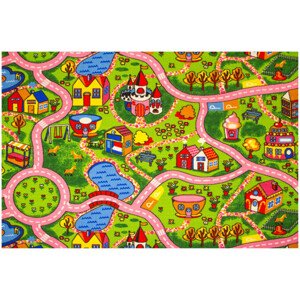 Detský koberec Amazing Town ružové uličky