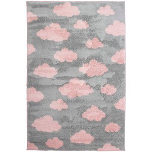 Detský koberec SLIM 6917 sivý / rúžový
