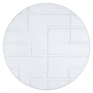 Kúpeľňový koberček SUPREME LINES línie, biely kruh