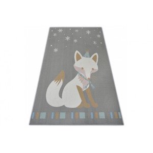 Detský protišmykový koberec LOKO Líška sivý