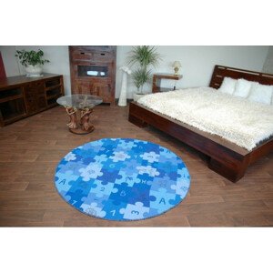 Detský koberec PUZZLE modrý kruh