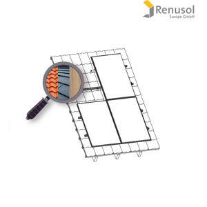 Renusol Konštrukcia Renusol na FV  pre 3 panely. Plech/šindeľ/drevo