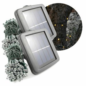 SolarCentre Vianočná SADA 2x Solárna LED reťaz SolarCentre Elan SS9946 200 LED / 20m teplá biela